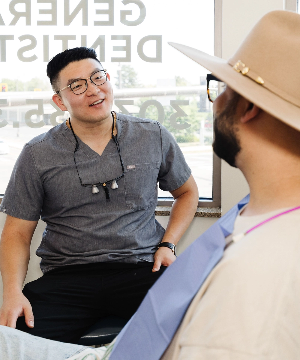 Patient smiling after dental treatment