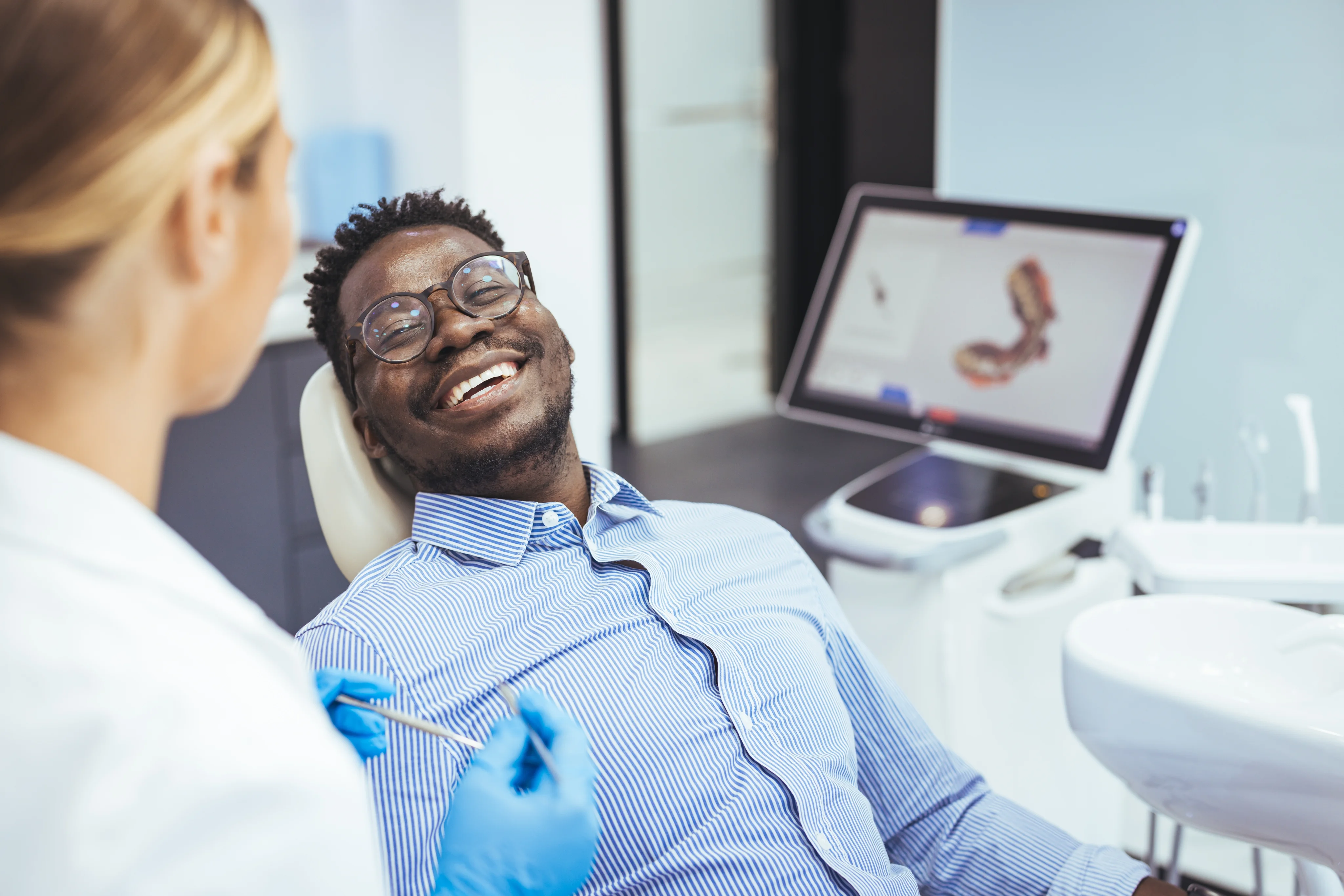 Happy patient during dental visit